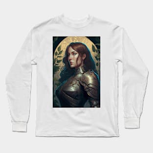 Female Knight - Art Nouveau Style Long Sleeve T-Shirt